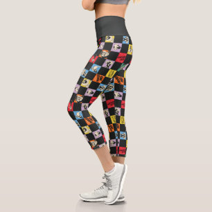 Leggings Capri TUNES LOONEY™ en noir et blanc en Checker coloré