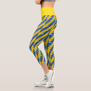 Leggings Capri Ukraine bleue et jaune Inspiration de la paix anti