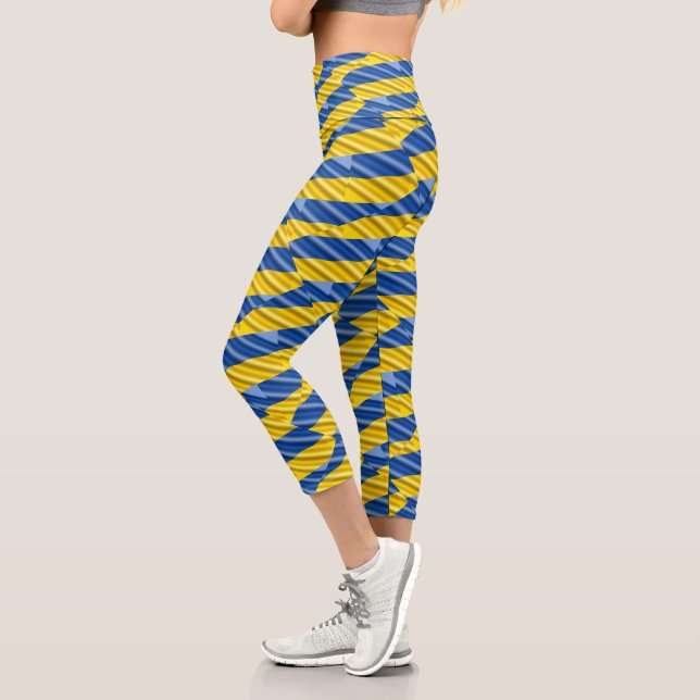 Leggings Capri Ukraine bleue et jaune Inspiration de la paix anti (Gauche)