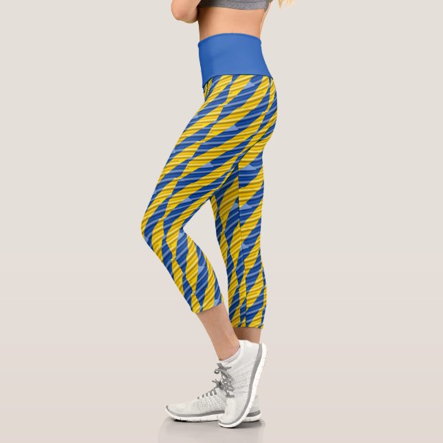 Leggings Capri Ukraine bleue et jaune Inspiration de la paix anti (Gauche)
