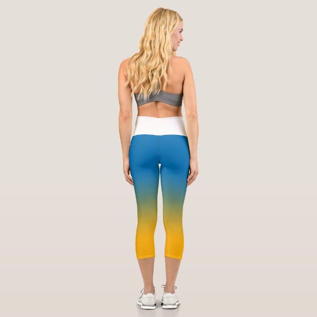 Leggings Capri Ukraine, couleurs de la liberté (Verso)
