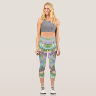 Leggings Capri Un casquette de motif multicolore unique sur tout