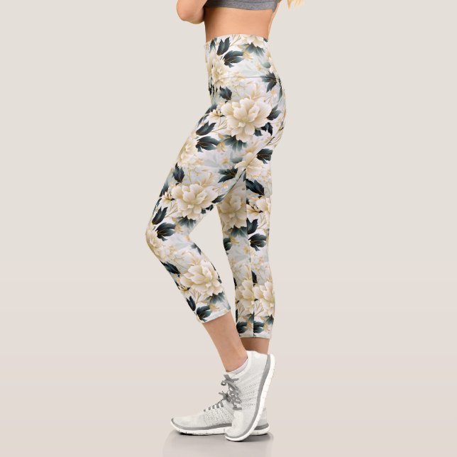 Leggings Capri Un Mariage Floral Series Design 7 (Gauche)