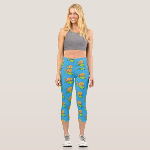 Leggings Capri Un mignon escargot heureux sur une illustration d'