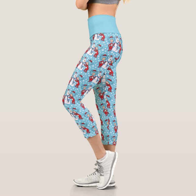 Leggings Capri Une chose deux Motif de neige (Gauche)