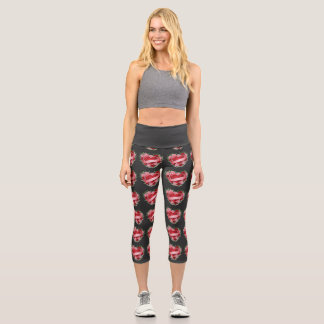 Leggings Capri Une incroyable jambe "LOVE MOTIF"
