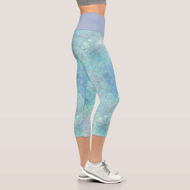 Leggings Capri Une série de galaxies de sirène Design 2 (Droite)