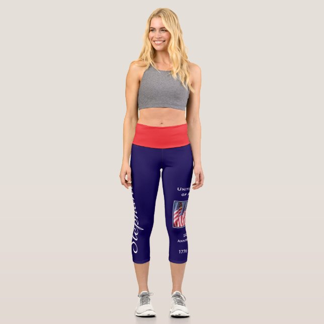 Leggings Capri USA 250e anniversaire Yoga personnalisé (Recto)