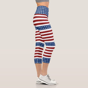 Leggings Capri USA Stars and Stripes