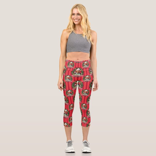 Leggings Capri Vacances de Noël | Merry Clarkmas Motif (Recto)