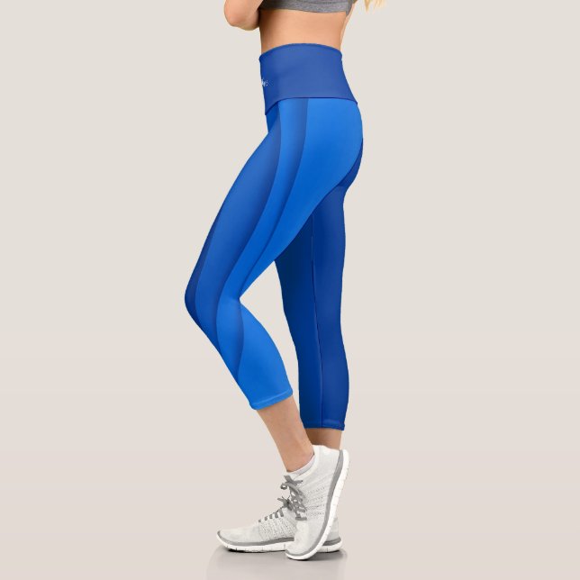 Leggings Capri Vague Bleue Douce De Luxe (Gauche)