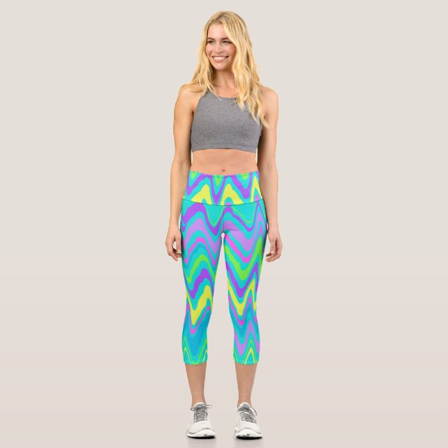 Leggings Capri Vagues colorées (Recto)