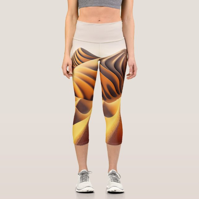 Leggings Capri Vagues d'or (Recto)