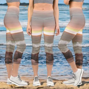 Leggings Capri Vagues et rochers 0893
