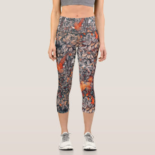 Leggings Capri VERDURE, ANIMAUX FORESTIERS Pheasant, Renard rouge