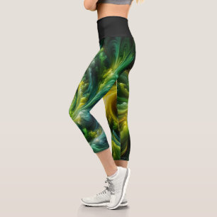 Leggings Capri Vert brillant Abstrait moderne