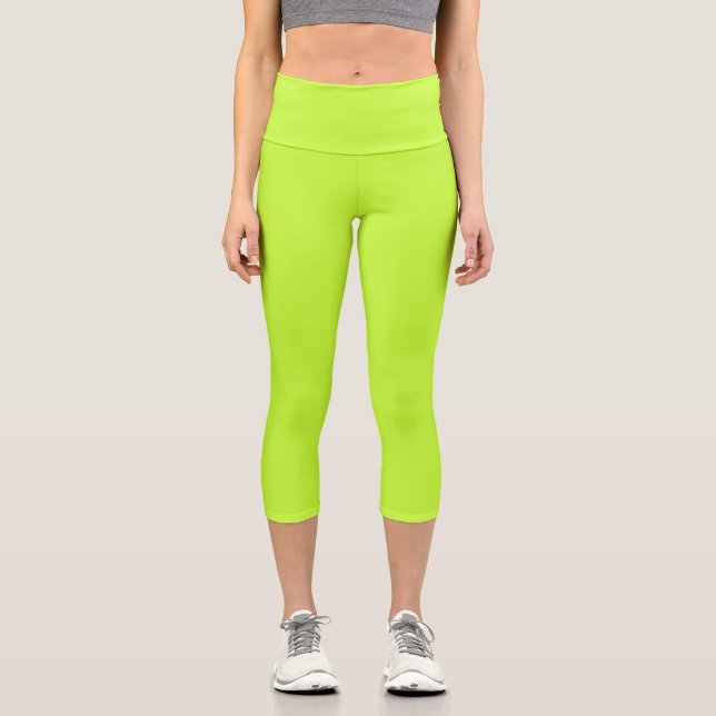 Leggings Capri Vert clair citron solide (Recto)