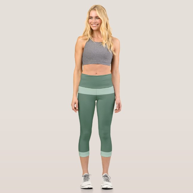 Leggings Capri Vert foncé et vert pastel (Recto)