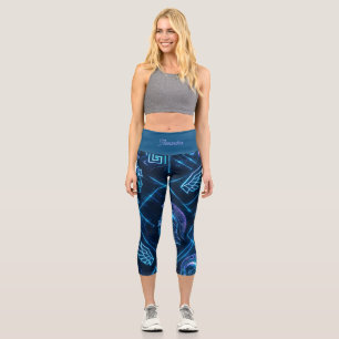 Leggings Capri Vêtements actifs Néon Déesse Grecque Athéna Futu