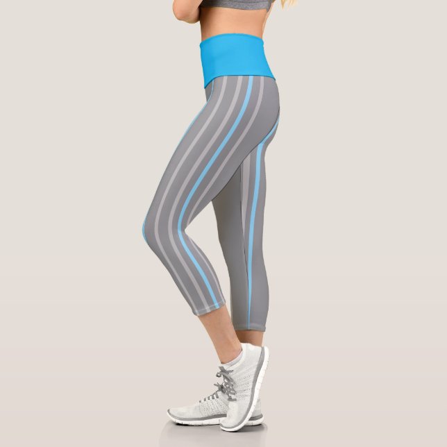 Leggings Capri Vêtements Murugi azur Bandes Hautes Taille (Gauche)