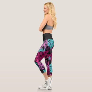 Leggings Capri Vibes des îles tropicales Capris Taille haute