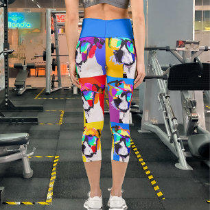 Leggings Capri Vibrant Abstrait Jack Russell Chien Pop Art