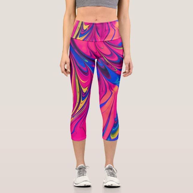 Leggings Capri Vibrant Color Aesthetic Pattern (Recto)