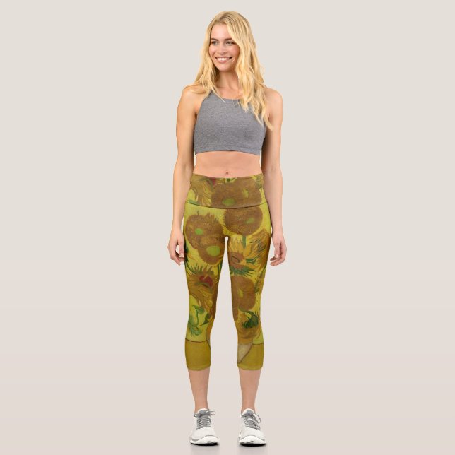 Leggings Capri Vincent Van Gogh 15 Peinture de tournesols (Recto)