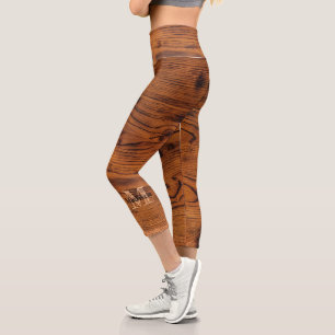 Leggings Capri Vintage bois brun brun roux Monogramme