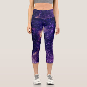 Leggings Capri Violet violet abstraite galaxie univers