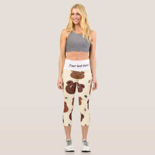 Leggings Capri Visage drôle d'ours