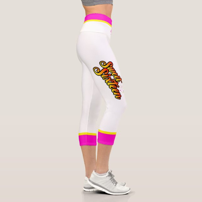 Leggings Capri Votre nom Sweet sixteen avec le minuscule rose et  (Droite)