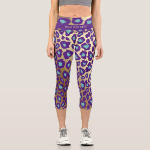 Leggings Capri VOUS CHOISISSEZ Couleurs sur le guépard d'or Impri