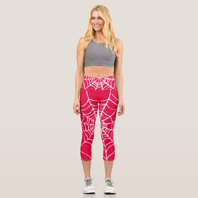 Leggings Capri Web rose (Recto)