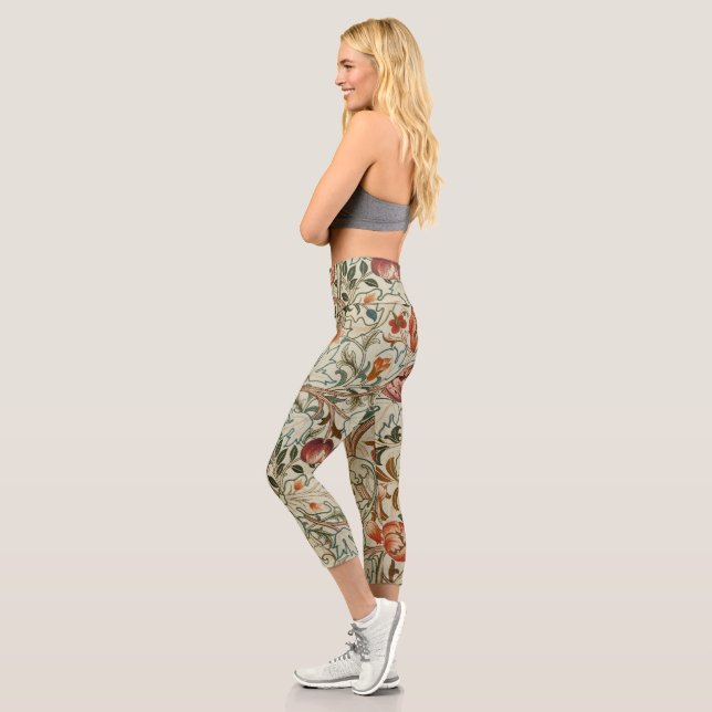 Leggings Capri William Morris Acanthus Broderie Motif Floral (Gauche)