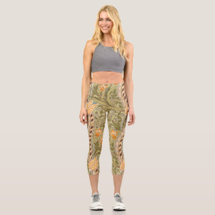 Leggings Capri William Morris Daffodil Garden Flower Classic Bota