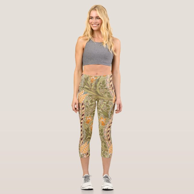 Leggings Capri William Morris Daffodil Garden Flower Classic Bota (Recto)