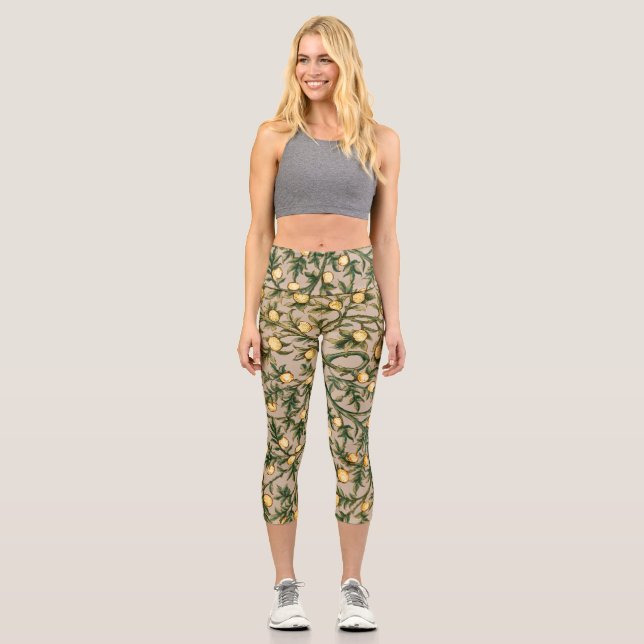 Leggings Capri William Morris Fruit Floral Jardin Fleur Classique (Recto)