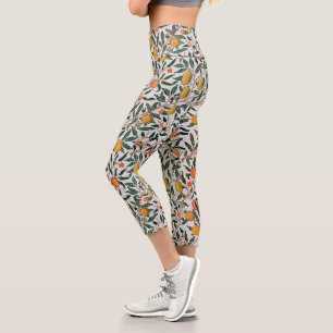 Leggings Capri William Morris Fruit Vintage Grenade Blanc