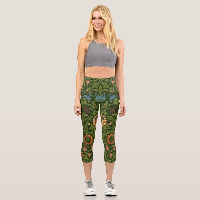 Leggings Capri William Morris Violet et Columbine Art Rug (Recto)