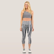 Yoga Capri Grilles verticales en noir et blanc