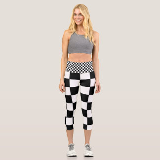 Leggings Capri Yoga d'échecs