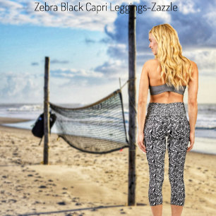 Leggings Capri Zebra Black