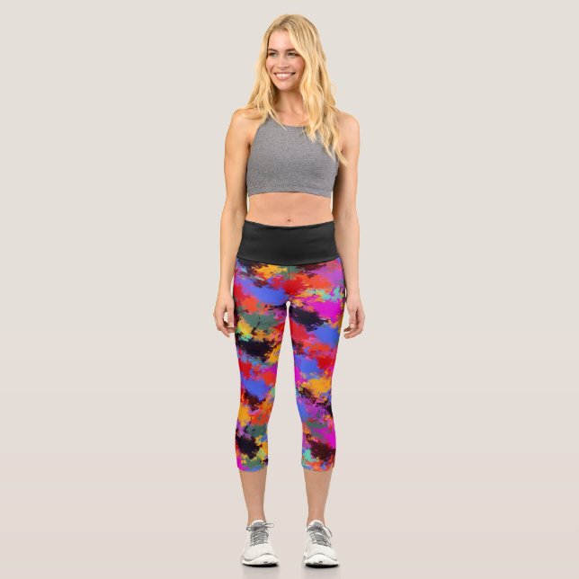 Leggings Capri Zèbre peint (Recto)