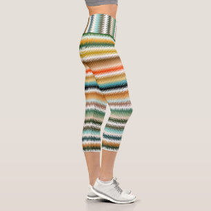 Leggings Capri Zigzag Multicolor Motif