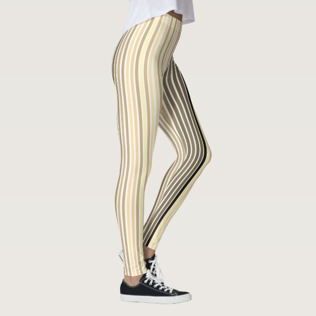 Leggings Caramel Brown Avec Bande Noire Et Blanche (Droite)
