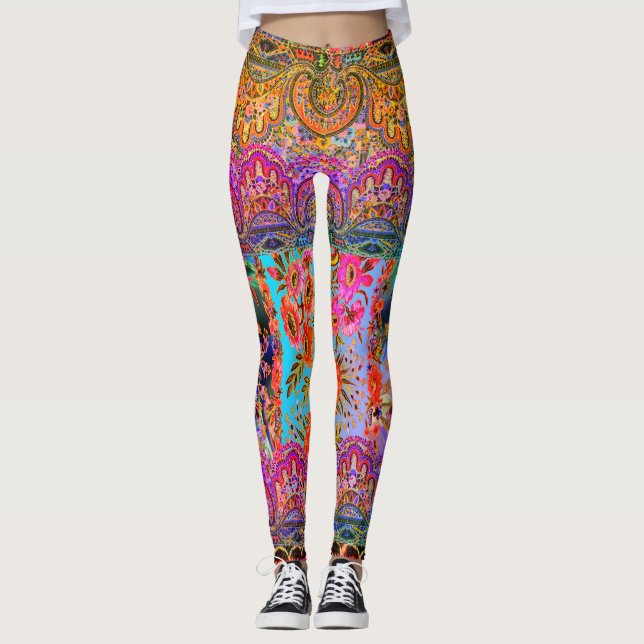 Leggings Caravane de Boho florale (Devant)