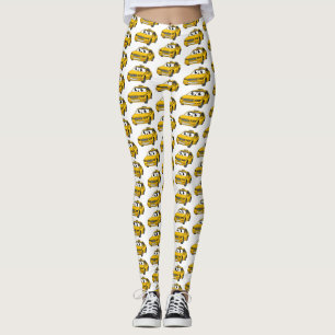 Leggings Caricature amusante de taxi jaune mignon