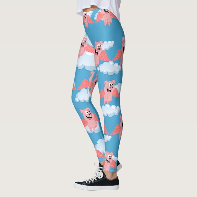 Leggings Caricature amusante pour un animal volant de l'ail (Gauche)