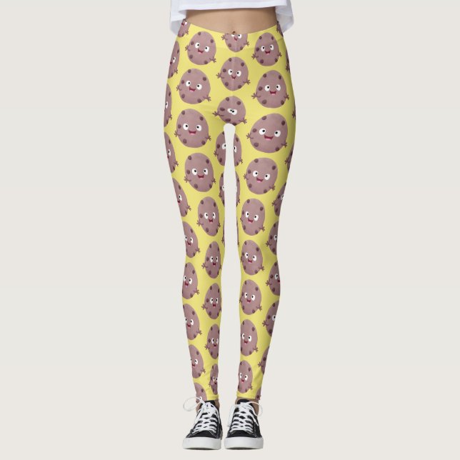 Leggings Caricature de biscuit à puce en chocolat (Devant)